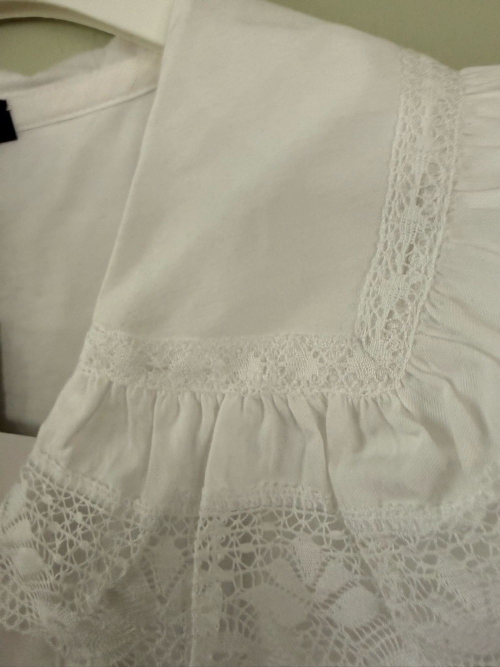Maje White Lace-Trim Button-Up Blouse sizes 1 - Picture 9 of 9